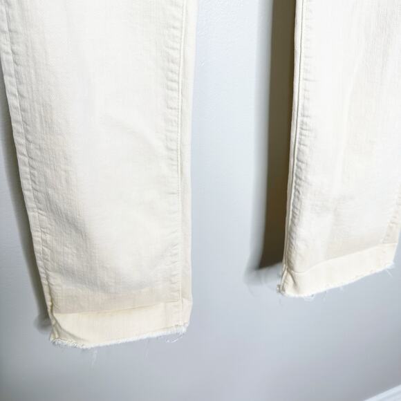 Mother Womens Jeans The Scrapper Cuff Ankle Fray Devil May Care Cream Size 25 - Picture 5 of 12